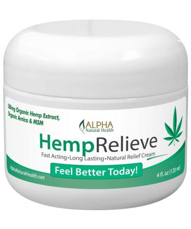 HempRelieve Original Organic Hemp Extract 200 MG 4 oz Natural Relief Cream
