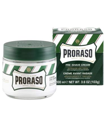 PRORASO 6 x 100 ml Green Eucalyptus and Menthol Oil Pre-Shave Cream