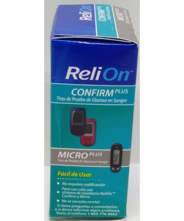 Relion Confirm/Micro Test Strips 50 Ct - Accurate Blood Glucose Testing Strips - Buy Online on GoSupps.com