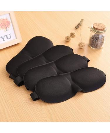 Healifty 3D Contoured Cup Sleeping Eye Mask 4pcs for Women Men - Black Blindfold with Elastic Strap for Night Eye Patch - Block Out Light and Improve Sleep - Buy Online on GoSupps.com