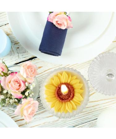 Buy Yellow Sunflower Candle in Glass Jar - Lilac Scented Perfect Home Decoration & Gift for Christmas & Thanksgiving - Buy Online on GoSupps.com