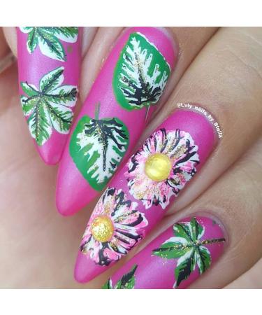 Alexnailart NA006: Natural Leaves Nail Art Stamping Plate for DIY Stencil Designs - Buy Online on GoSupps.com