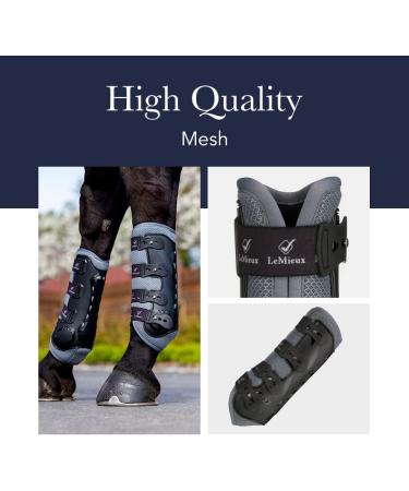 LeMieux Unisex Mesh Brush Boots X-Large Black - Premium Horse Gear for All-Weather Protection | Shop Internationally at Your Store Name  - Buy Online on GoSupps.com