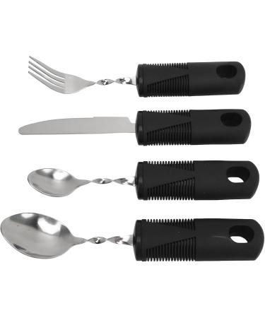 Adaptive Utensil for Arthritic Hands Durable Weighted Cutlery with Black Handle for Home Hospital - Buy Online on GoSupps.com
