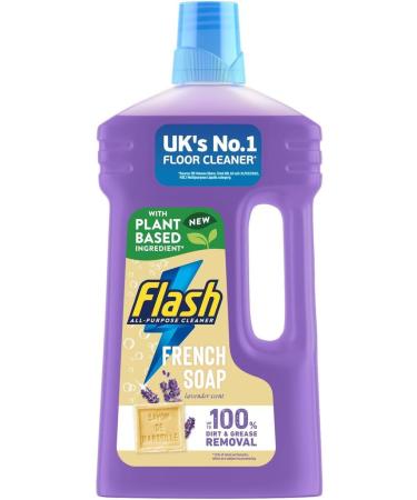 Flash All Purpose & Floor cleaner 1L with the Scent of Fresnch Soap & Lavender + Our Gift for You: Organza Small Bag - Buy Online on GoSupps.com