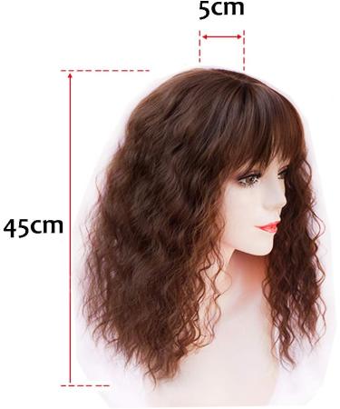 Water Wavy Hair Forehead Piece Clip in Middle Part Topper with Choppy Fringe Thin/45cm Light Brown Thin/45cm Light Brown - Buy Online on GoSupps.com