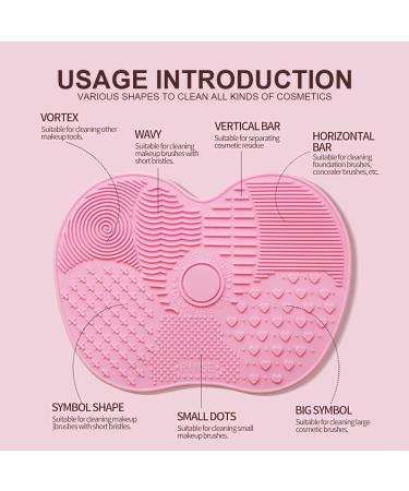 Sioppkik Silicone Makeup Brush Cleaning Mat - 2 Large Apple-Shaped Scrubber Pads (Green & Pink) - Essential Cosmetic Cleaning Tool with Suction Cups - Buy Online on GoSupps.com
