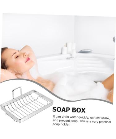 Ciieeo 2pcs Soap Box Mini Butter Glass Lids Soap Draining Racks Shower Soap Stand Soap Case Soap Container with Drain Bathroom Storage Rack Soap Storage Rack Water Stainless Steel Tray - Buy Online on GoSupps.com