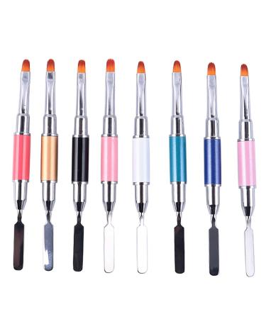 ISTOVO 8Pcs Nail Art Gel Pen Dual-Use Painted Phototherapy Pen Gel Pen Double-Headed Nail Pen Embossing Stick Nail Brush