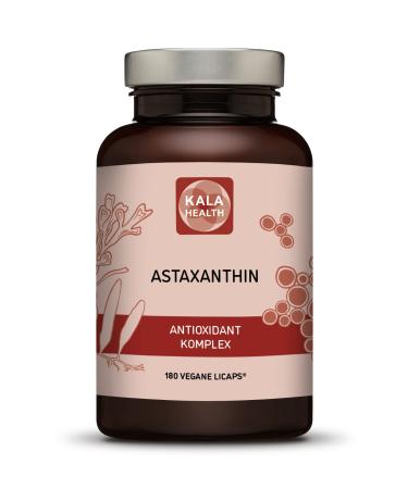 Kala Health - Astaxanthin Vegetarian Licaps 80mg per capsules algae flour haematococcus pluvialis The strongest antioxidant with sunflower oil for maximum absorption 180