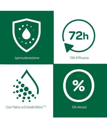  Borotalco Borotalco Intensive Roll-On Deodorant with Active Crystal Talc Hyperperspiration Alcohol-free Talcum Scent 72h Effectiveness - 4 x 50ml - Exclusive Amazon - Buy Online on GoSupps.com