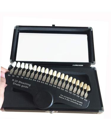 LMEIL Dental Bleaching Shade Guide 1Set R-20 Colors Oral Teeth Whitening Shade Guides with Mirror for Dental Heath