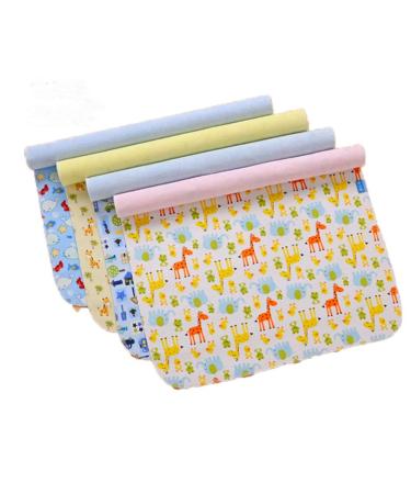 Monvecle 4pcs Pack Baby Infant Waterproof Cotton Changing Pads Washable Resuable Diapers Liners Mats (4pcs Pack-18"x12")