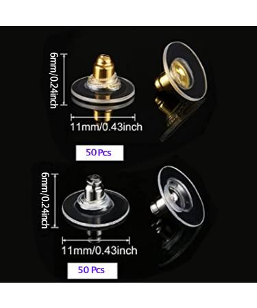 Earring Backs for Droopy Ears - Replacement Fishhook & Bullet Clutch Backs in Silver and Gold - Buy Online on GoSupps.com