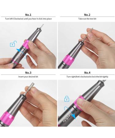 Bestidy Nail Drill Machine 30000rpm Professional Rechargeable Kit with Phone Power Bank - Gray - Buy Online on GoSupps.com