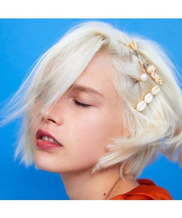 Holibanna Pearl Hair Clip Set - 5 Shell Hairpins for Women | Ocean-Inspired Hair Accessories | Perfect for Parties & Weddings - International Shipping Available - Buy Online on GoSupps.com
