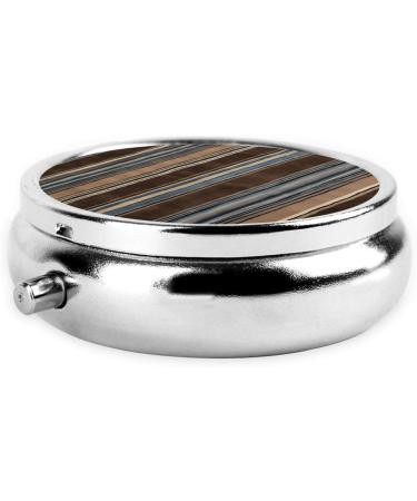 Colorful Stripes Round Pill Box | 3 Compartment Portable Travel Organizer for Vitamins & Medications - Buy Online on GoSupps.com