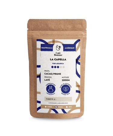 Caf Bonnac Caf En Grain Guatemala La Capella 500gr | 100% Arabica quilibr Et Aromatique | Notes De Prune Cacao Et Amande | Torr faction Artisanale | Id al Machine Caf Grain 1 500 g (Lot de 1)