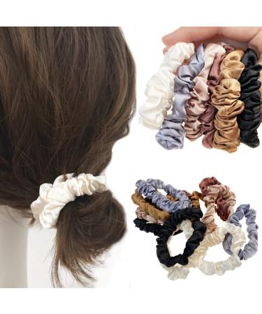 Premium Satin Silk Hair Ties - 12 Piece Set | Soft Elastic Scrunchies for Women & Girls - 6 Color Options - Buy Online on GoSupps.com