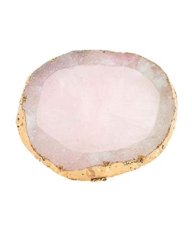 Harz nail art pallet professional golden edge palette color drawing color dish cosmetic artists mix pallet nail diy tools for mixing foundation lipsticks etc (pink)