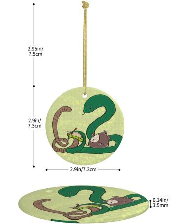 YYHHAOFA Sunflower Seeds Earthworm Snake Pattern Christmas Ceramic Round Pendant Decoration - Festive Hanging Ornament for Stores and Homes -2.9 in - Buy Online on GoSupps.com