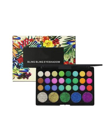 Cysthadow of Makeup Shadow Palette Nude Matte Shimmer Glitter Pigment eyeshadow pallete powder Longlasting glitter eyemakeeup cosmetic (#02)