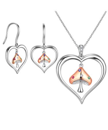 Cute Cat Necklace with Sparkling Zirconia Crystal Birthstone Pendant Necklace for Girls Womens White Gold Over 925 Sterling Silver Animal Necklace Birthstone Jewelry Sweet Present Girlfriend Sisters F Mushroom Jewellery Set