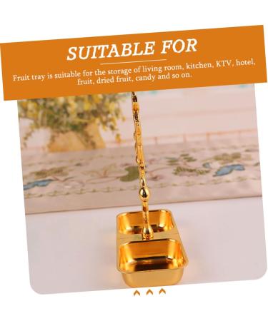 Alipis Dessert Practical Household Ktv Storage Home Snack Style Simple Tray Snacks Two-Grid Metal Plate 16X12.9CM Golden - Buy Online on GoSupps.com