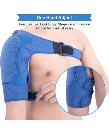 Rotator Cuff Shoulder Brace Support - Unisex, Blue, L/XL (Chest 38-51in) - Buy Online on GoSupps.com