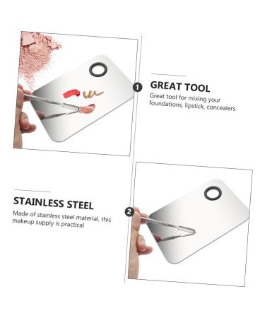 Minkissy Stainless Steel Makeup Palette Set | Beauty Salon Spatula & Mixing Tool | 15x10cm Black | Ideal for Makeup Artists - Buy Online on GoSupps.com