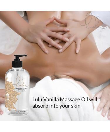Lulu Massage Oil with Fractionated Coconut Oil - 16 oz (Vanilla) | Relax & Rejuvenate | International Shipping - Buy Online on GoSupps.com