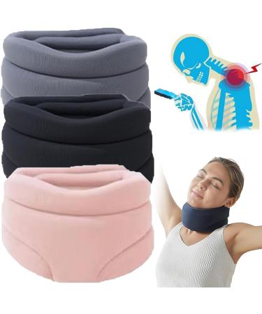 Cervicorrect Neck Brace Anti Snoring Neck Brace Neck Brace for Sleeping Soft Cervical Collar Adjustable Support Brace for for Pressure Relief 2pcs yl-105023(Color:Black 1pc) - Buy Online on GoSupps.com