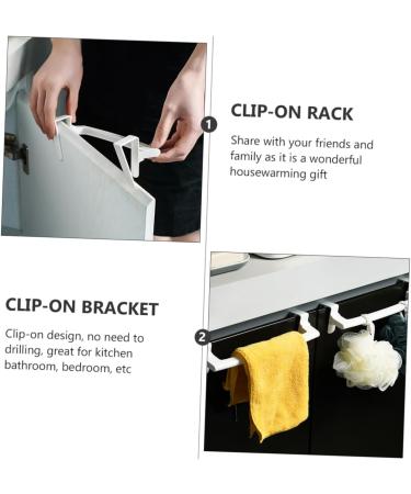 Hoement 3pcs Hook up Over The Door Hanger Towel Rack Clothes Rack Clip Hooks Door Storage Rack Abs White - Buy Online on GoSupps.com