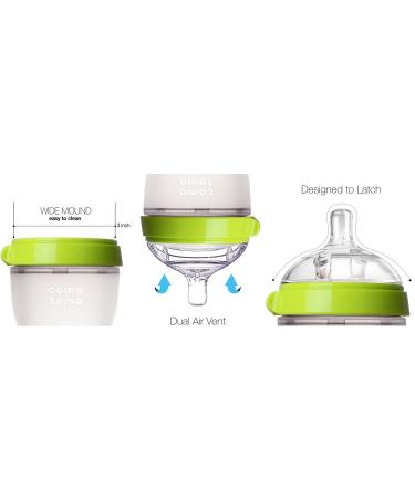 Comotomo Natural Feel 8oz Baby Bottle 3 Pack - Green | BPA-Free, Easy to Clean - Buy Online on GoSupps.com