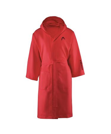 Head Active - bathrobe children and bathrobe girl with hood and bags fluffy microfiber multi -purpose bathrobes sport swimming pool absorbent quick drying baby bathrobe saving lava red 4-6 years