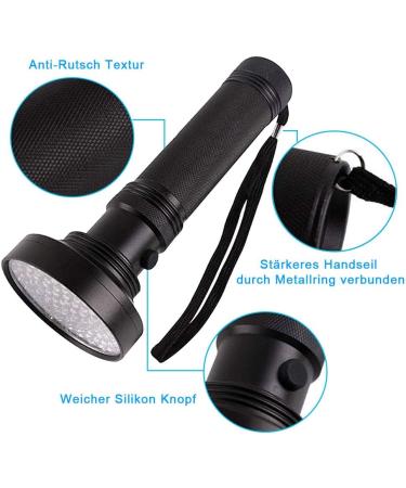 UV Light Torch Black Light 100 LED Ultraviolet Lamp Flashlight with UV Protection Glasses 395nm Led UV Flashlight Blacklight Torch Detector for Pet Urine Stains of Carpet/Floor Resin Camping Large - Buy Online on GoSupps.com