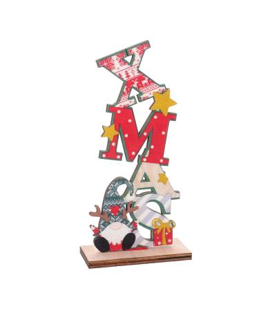 Abaodam Christmas Dwarf Ornaments Christmas Ornaments Wooden Xmas Table Ornament Showcase Ornament Desk Xmas 17.5X9CM