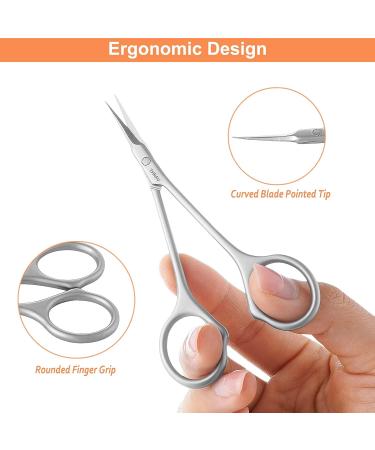 THRAU Premium Manicure Scissors - Stainless Steel Cuticle Trimmer for Nails, Eyebrows, Eyelashes & Skin - Beauty Grooming Kit - Buy Online on GoSupps.com