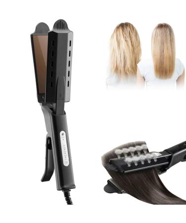 New Ceramic Tourmaline Ionic Flat Iron Hair Straightener Tourmaline Ceramic Flat Iron Qovlaty Ceramic Flat Iron Mini Hair Iron Straightener Dual Use Dry and Wet for Hair Care Black