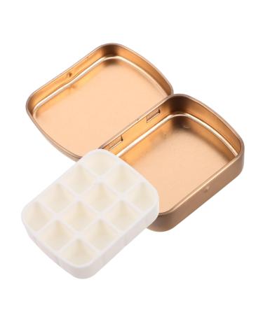 OFFIGAM Nail Palette Nail Polish Palette Empty Nail Polish Holder Compartments Palette Compact Nail Palette Nail Polish Storage Box Lipstick Palette Highlighter Makeup Palette Metal Plastic Golden