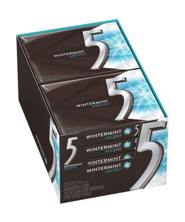5 Gum Winter-Mint Ascent Sugar-Free Gum, 15 Count (Pack of 10) Wintermint Ascent 15 Count (Pack of 10)