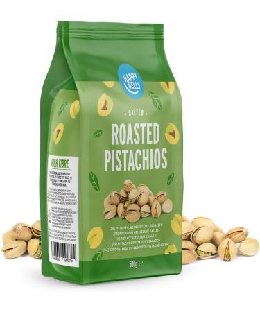 Amazon Brand - Happy Belly Roasted & Salted Pistachios 500g (Pack of 2) - Buy Online on GoSupps.com