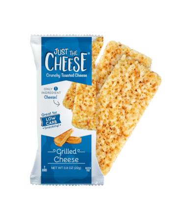 JUST THE CHEESE Bars, Low Carb Snack - Baked Keto Snack, High Protein, Gluten Free, Low Carb Cheese Crisps - Grilled Cheese, 0.8 Ounces (Pack of 10)