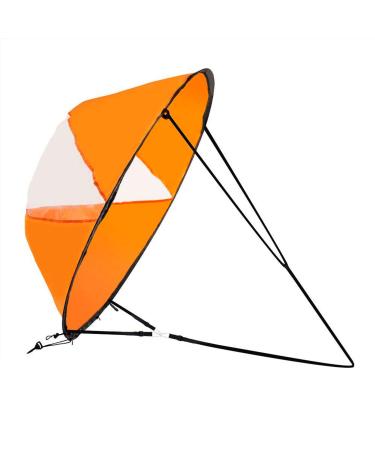 LoneRobe 42 inches Downwind Wind Sail Kit Kayak Wind Sail Kayak Paddle Board Accessories, Easy Setup & Deploys Quickly, Compact & Portable Orange