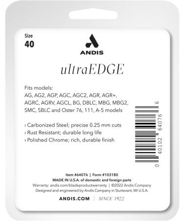 Andis UltraEdge Size 40 Clipper Blade | Premium Quality for Precise Grooming | International Shipping Available - Buy Online on GoSupps.com