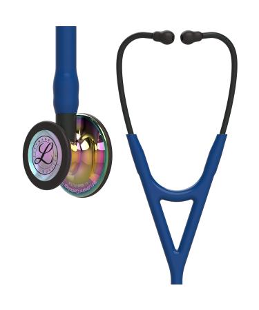 3M Littmann Cardiology IV Diagnostic Stethoscope High Polish Rainbow-Finish Chestpiece Navy Tube Black Stem and Black Headset 27 inch 6242 High Polish Rnbw Chstpce Navy Tube Black Stem/Hdst Single