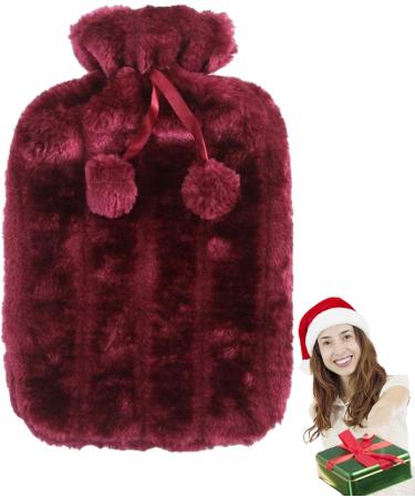 Hot Water Bottle Cover | 2L Hot Water Bag Cover | Hot Water Bottle Cloth | Soft Faux Plush Warm Water Bottle Cover with Soft Furry Ball for Hot Cold 6-8 Hours Hot Pink - Buy Online on GoSupps.com