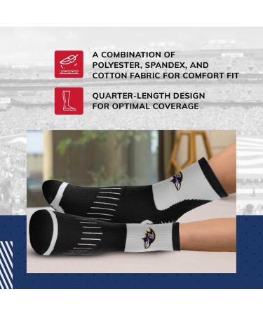 FBF NFL Baltimore Ravens Surge Quarter Length Socks - Black Medium | Men and Women - Buy Online on GoSupps.com