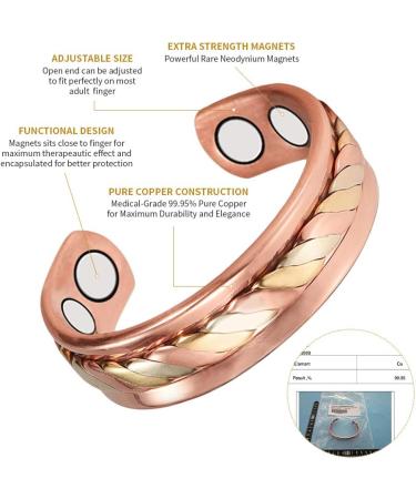 YINOX Magnetic Copper Ring for Men - 4 Magnets Adjustable Arthritis Pain Relief - 2 Pack - Buy Online on GoSupps.com