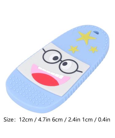 Soft Silicone Baby Teething Toy - Slipper Shaped Design, Textured Patterns, Blue Color - Buy Online on GoSupps.com